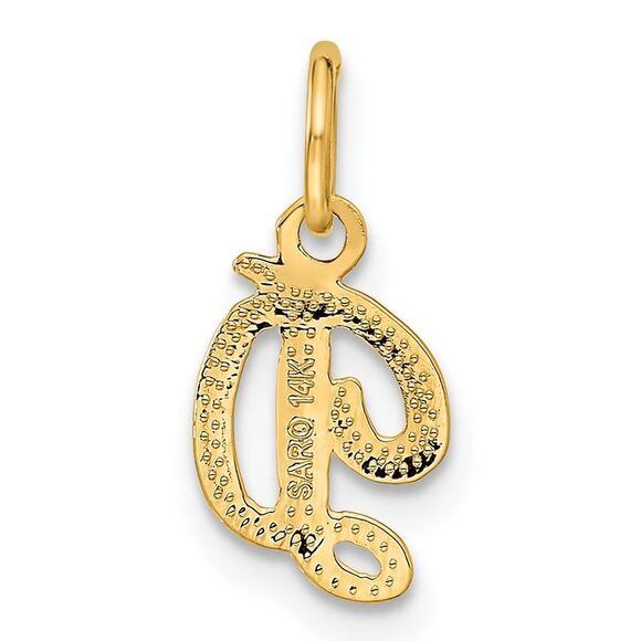 14K Yellow Gold Script Letter D Initial Charm - Picture 3 of 4